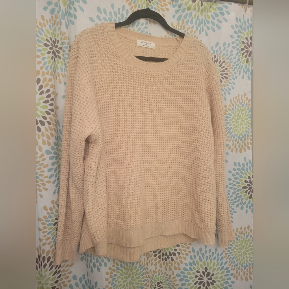 Zenana light pink sweater 1x